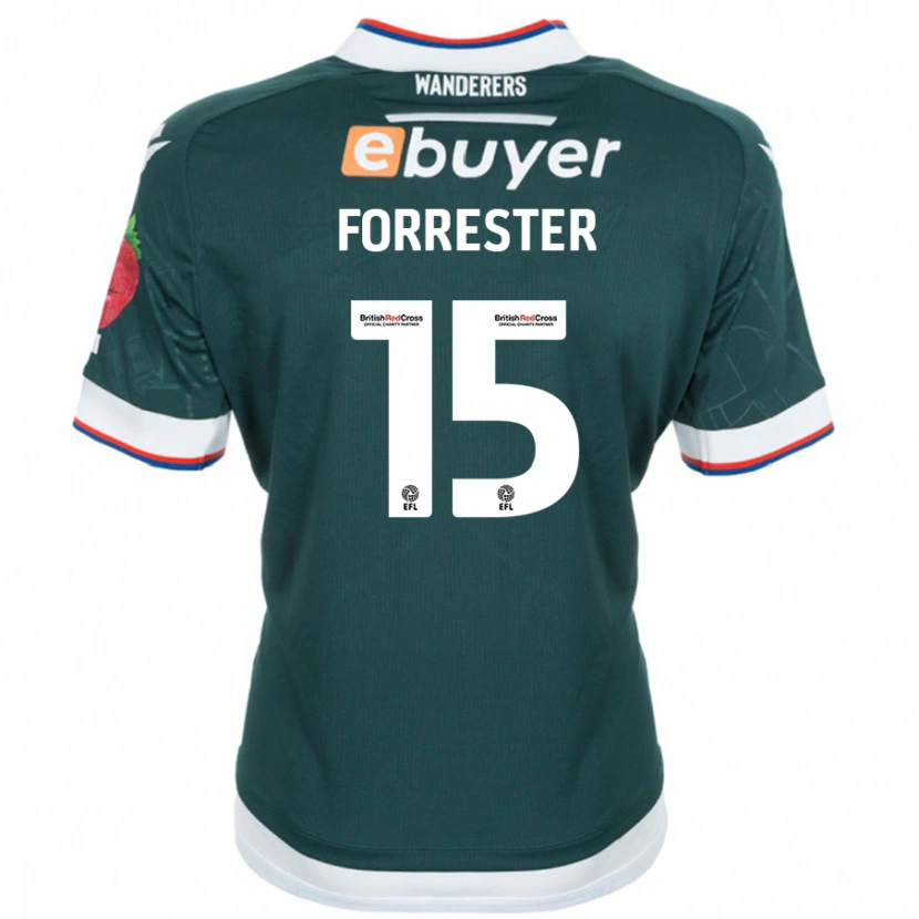 Danxen Uomo Maglia Will Forrester #15 Verde Scuro Kit Gara Away 2024/25 Maglietta