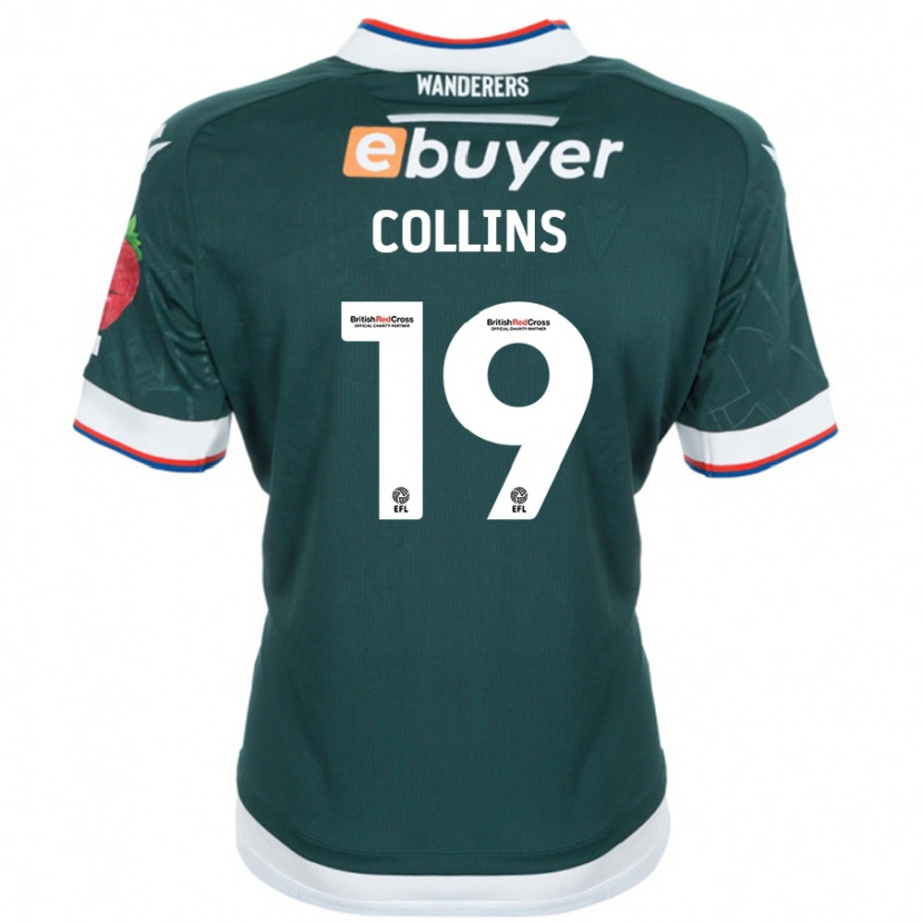 Danxen Uomo Maglia Aaron Collins #19 Verde Scuro Kit Gara Away 2024/25 Maglietta
