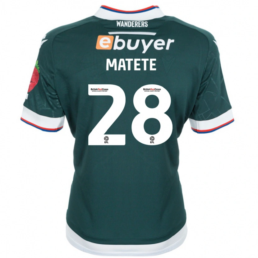 Danxen Uomo Maglia Jay Matete #28 Verde Scuro Kit Gara Away 2024/25 Maglietta