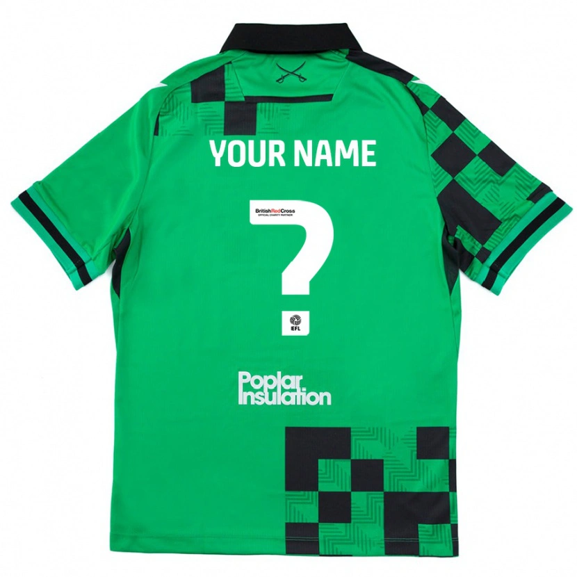 Danxen Uomo Maglia Il Tuo Nome #0 Verde Nero Kit Gara Away 2024/25 Maglietta