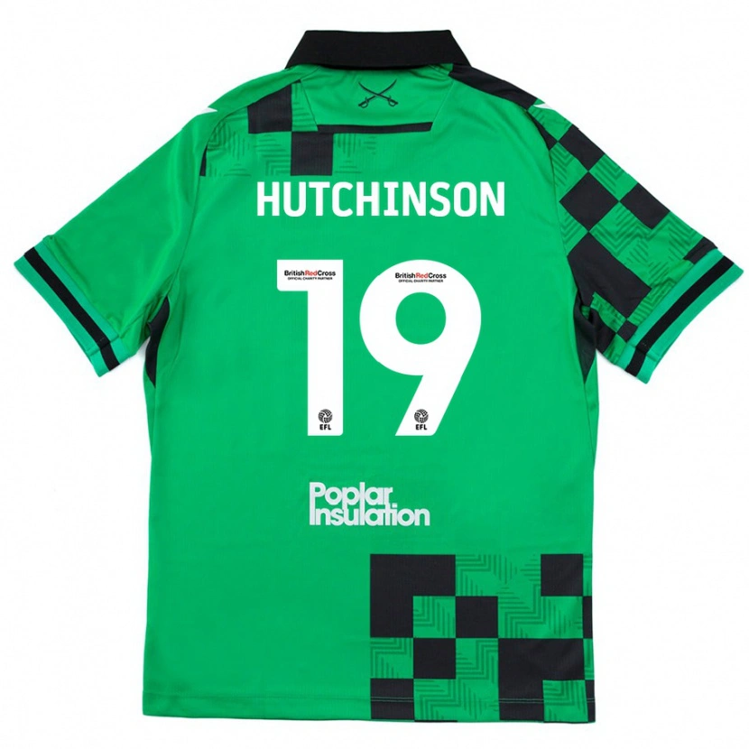 Danxen Uomo Maglia Isaac Hutchinson #19 Verde Nero Kit Gara Away 2024/25 Maglietta