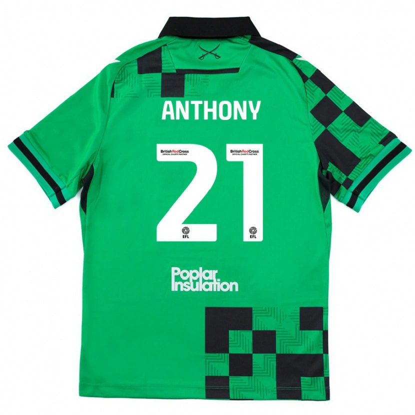 Danxen Uomo Maglia Micah Anthony #21 Verde Nero Kit Gara Away 2024/25 Maglietta