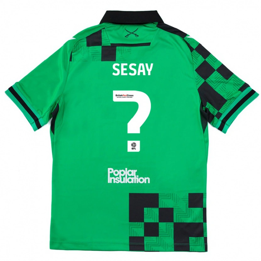 Danxen Uomo Maglia Malik Sesay #0 Verde Nero Kit Gara Away 2024/25 Maglietta