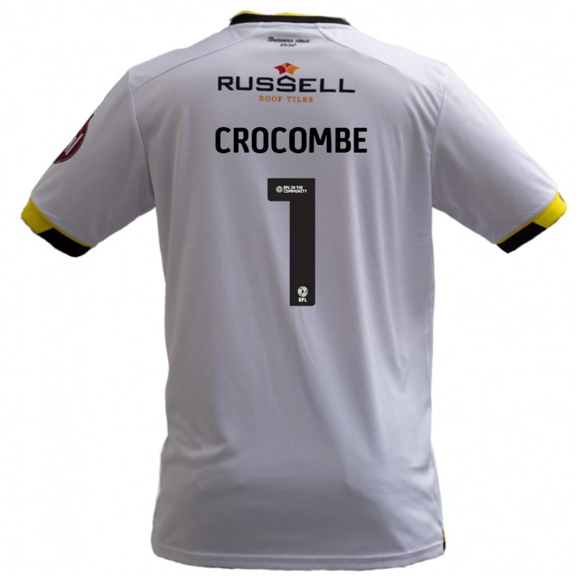 Danxen Uomo Maglia Max Crocombe #1 Bianco Kit Gara Away 2024/25 Maglietta