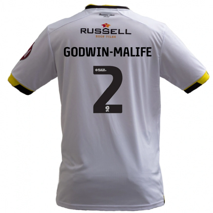 Danxen Uomo Maglia Udoka Godwin-Malife #2 Bianco Kit Gara Away 2024/25 Maglietta