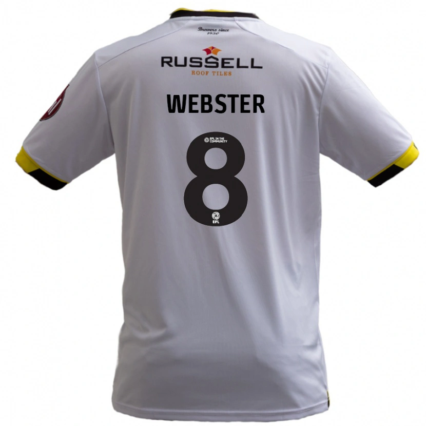 Danxen Uomo Maglia Charlie Webster #8 Bianco Kit Gara Away 2024/25 Maglietta