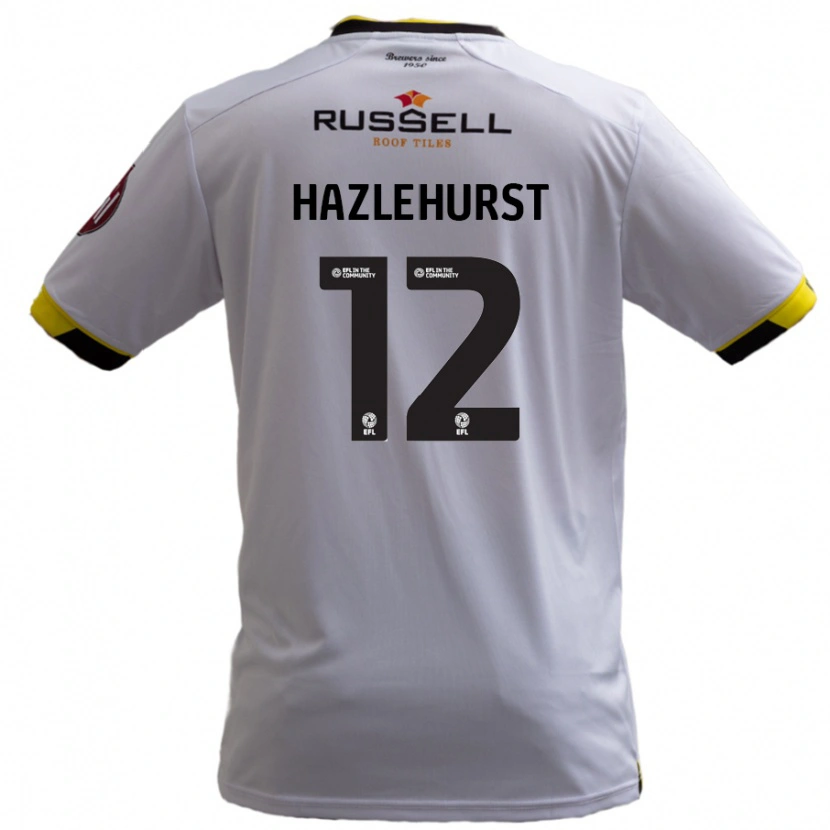Danxen Uomo Maglia Jack Hazlehurst #12 Bianco Kit Gara Away 2024/25 Maglietta