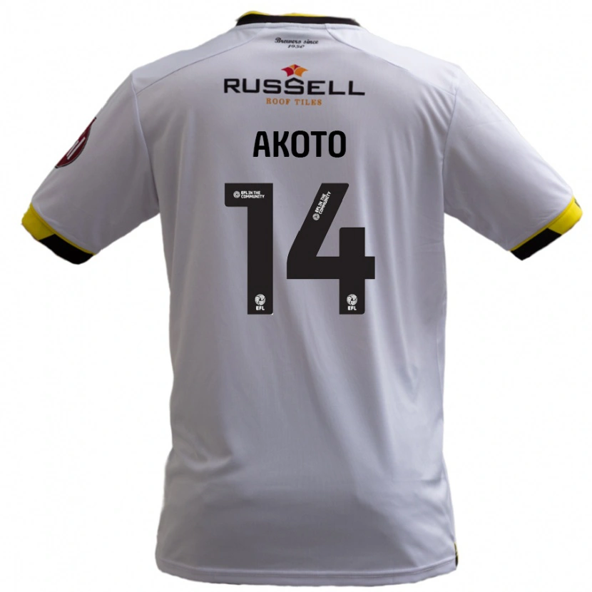 Danxen Uomo Maglia Nick Akoto #14 Bianco Kit Gara Away 2024/25 Maglietta