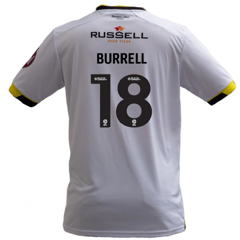 Danxen Uomo Maglia Rumarn Burrell #18 Bianco Kit Gara Away 2024/25 Maglietta