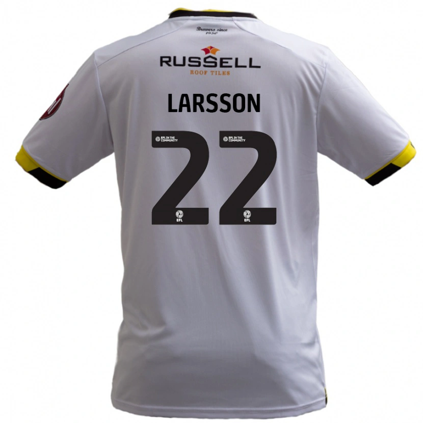 Danxen Uomo Maglia Julian Larsson #22 Bianco Kit Gara Away 2024/25 Maglietta