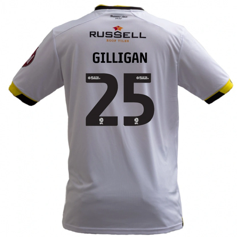 Danxen Uomo Maglia Ciaran Gilligan #25 Bianco Kit Gara Away 2024/25 Maglietta