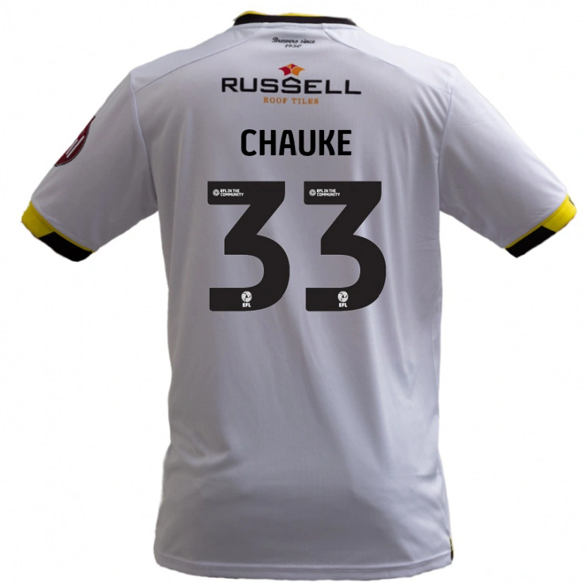 Danxen Uomo Maglia Kgaogelo Chauke #33 Bianco Kit Gara Away 2024/25 Maglietta