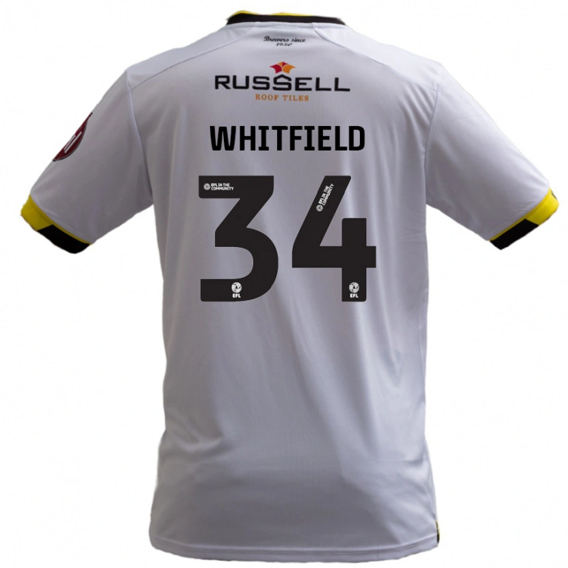 Danxen Uomo Maglia Ben Whitfield #34 Bianco Kit Gara Away 2024/25 Maglietta