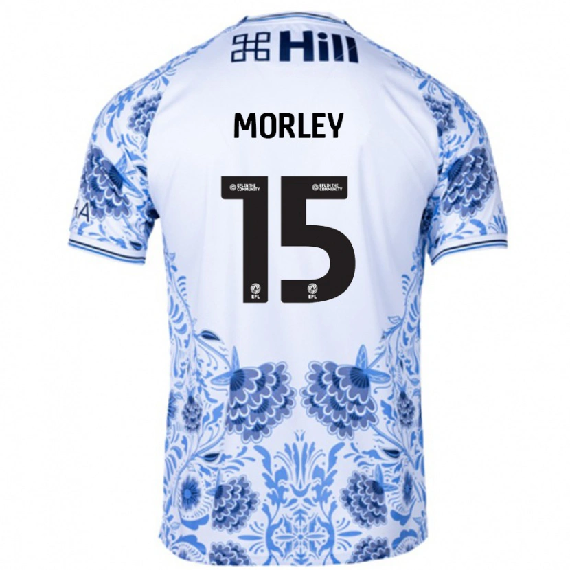 Danxen Uomo Maglia Jess Morley #15 Bianco Blu Kit Gara Away 2024/25 Maglietta