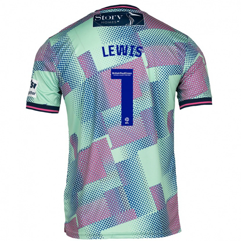 Danxen Uomo Maglia Harry Lewis #1 Verde Kit Gara Away 2024/25 Maglietta