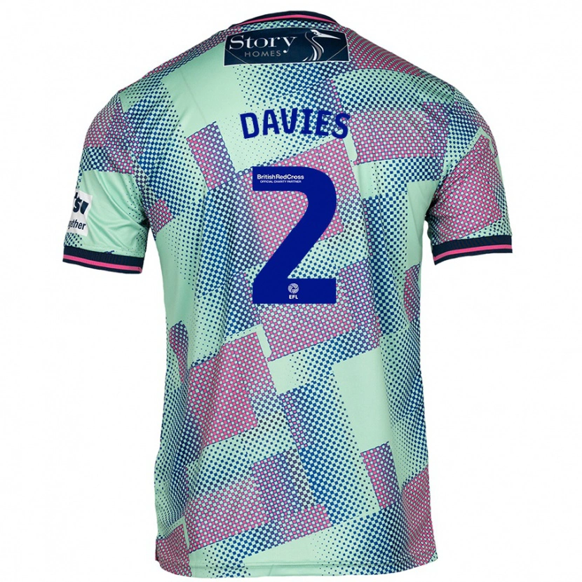 Danxen Uomo Maglia Archie Davies #2 Verde Kit Gara Away 2024/25 Maglietta