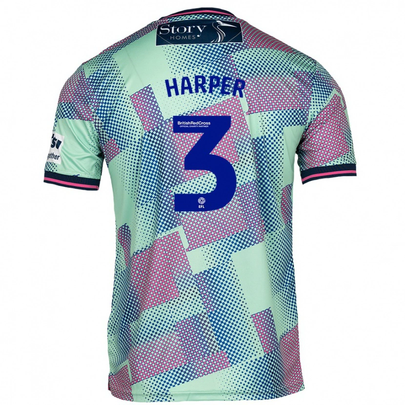 Danxen Uomo Maglia Cameron Harper #3 Verde Kit Gara Away 2024/25 Maglietta