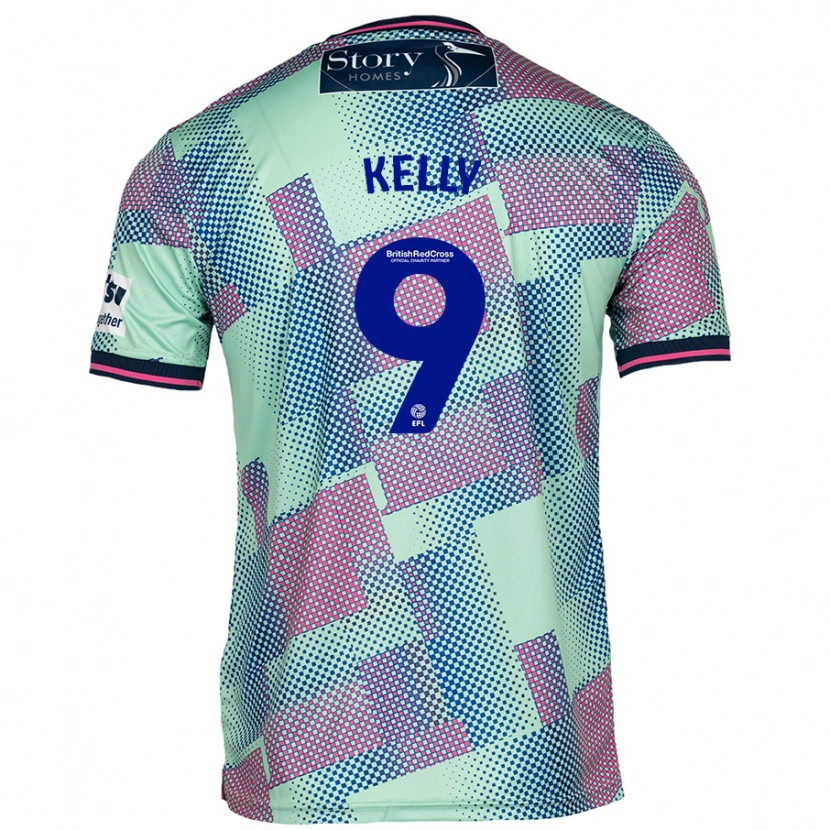 Danxen Uomo Maglia Georgie Kelly #9 Verde Kit Gara Away 2024/25 Maglietta