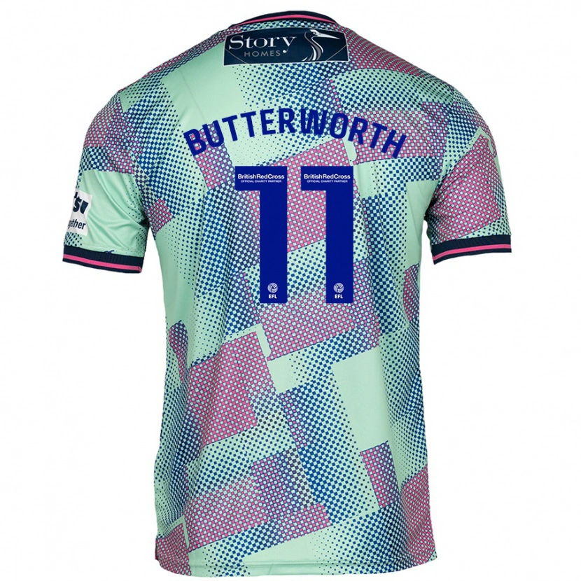 Danxen Uomo Maglia Daniel Butterworth #11 Verde Kit Gara Away 2024/25 Maglietta