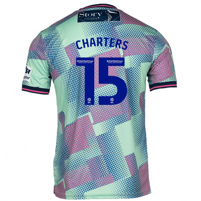 Danxen Uomo Maglia Taylor Charters #15 Verde Kit Gara Away 2024/25 Maglietta