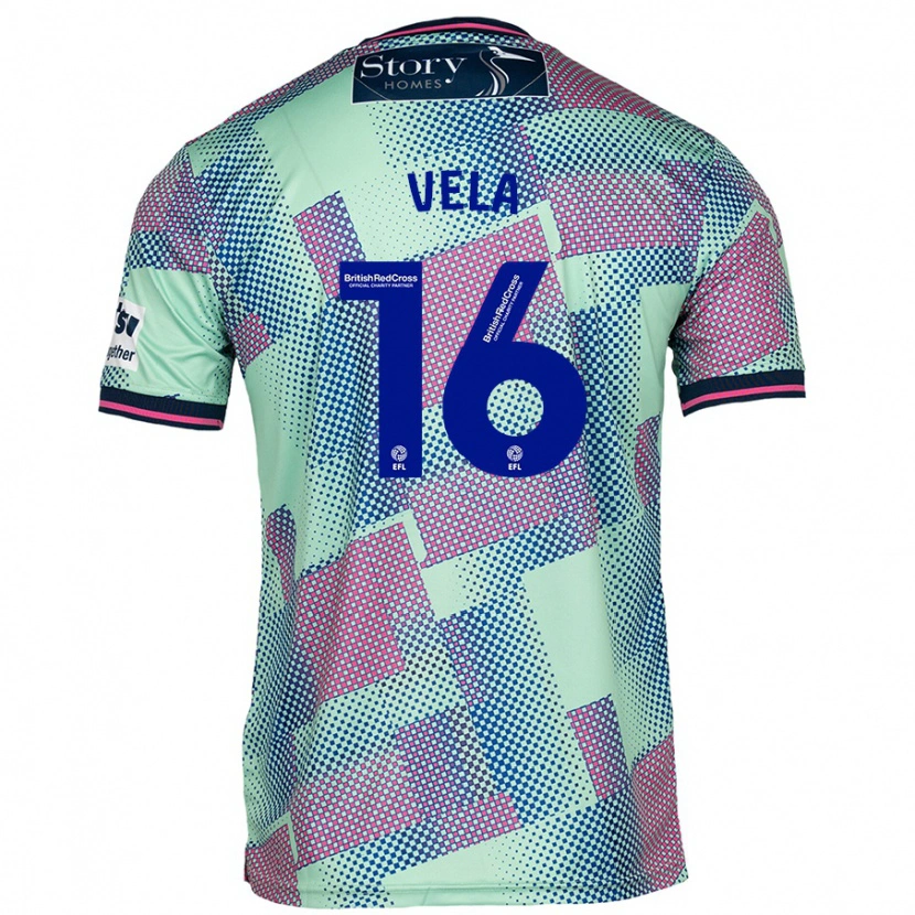 Danxen Uomo Maglia Josh Vela #16 Verde Kit Gara Away 2024/25 Maglietta