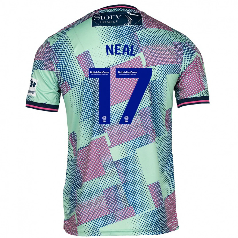 Danxen Uomo Maglia Harrison Neal #17 Verde Kit Gara Away 2024/25 Maglietta