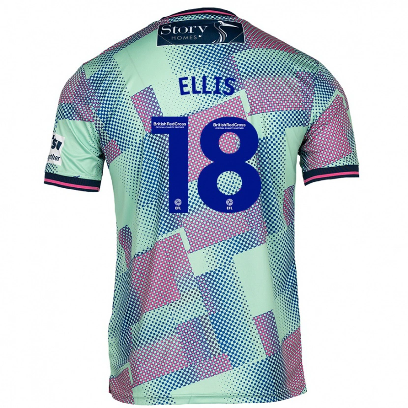 Danxen Uomo Maglia Jack Ellis #18 Verde Kit Gara Away 2024/25 Maglietta