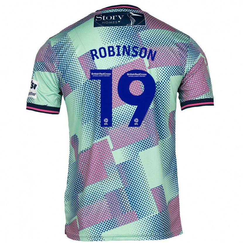 Danxen Uomo Maglia Jack Robinson #19 Verde Kit Gara Away 2024/25 Maglietta