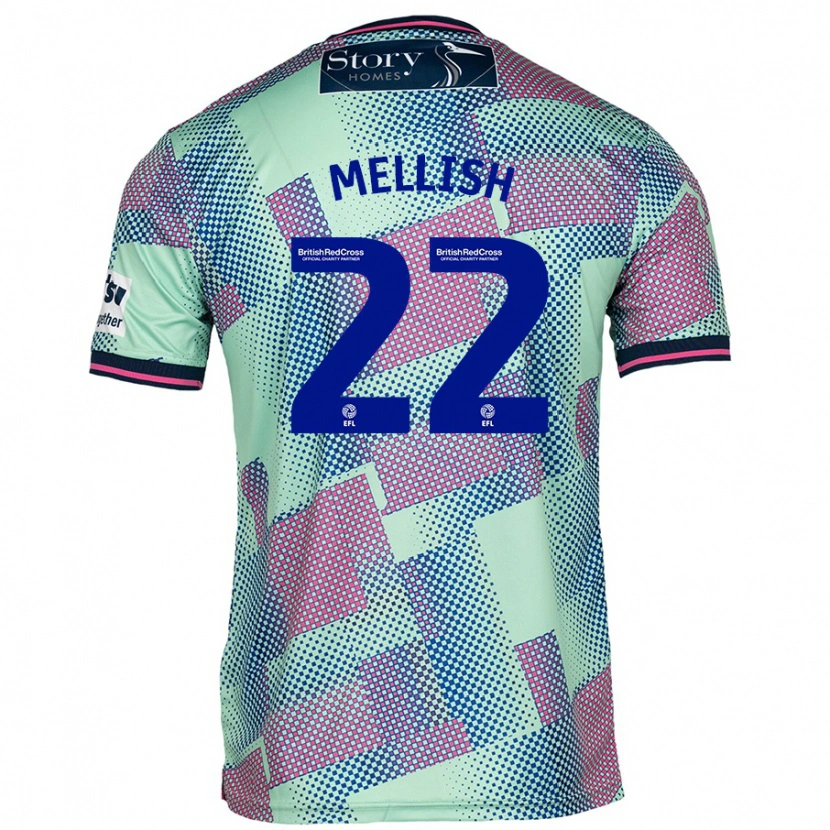 Danxen Uomo Maglia Jon Mellish #22 Verde Kit Gara Away 2024/25 Maglietta