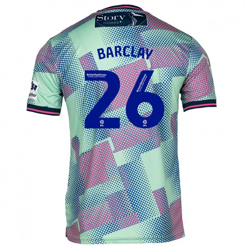 Danxen Uomo Maglia Ben Barclay #26 Verde Kit Gara Away 2024/25 Maglietta