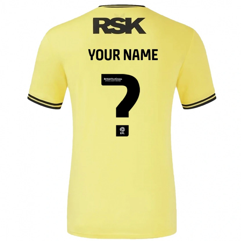 Danxen Uomo Maglia Il Tuo Nome #0 Giallo Nero Kit Gara Away 2024/25 Maglietta