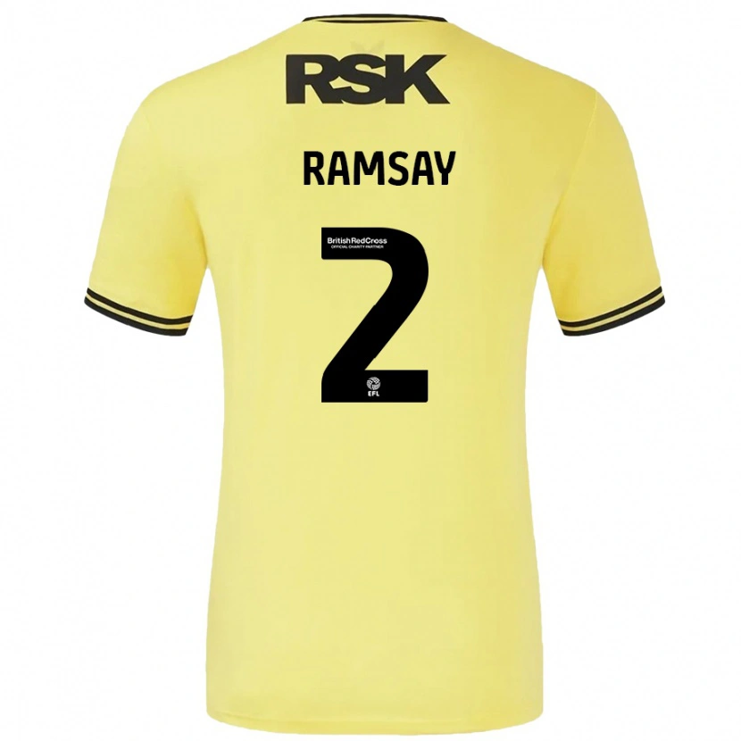Danxen Uomo Maglia Kayne Ramsay #2 Giallo Nero Kit Gara Away 2024/25 Maglietta