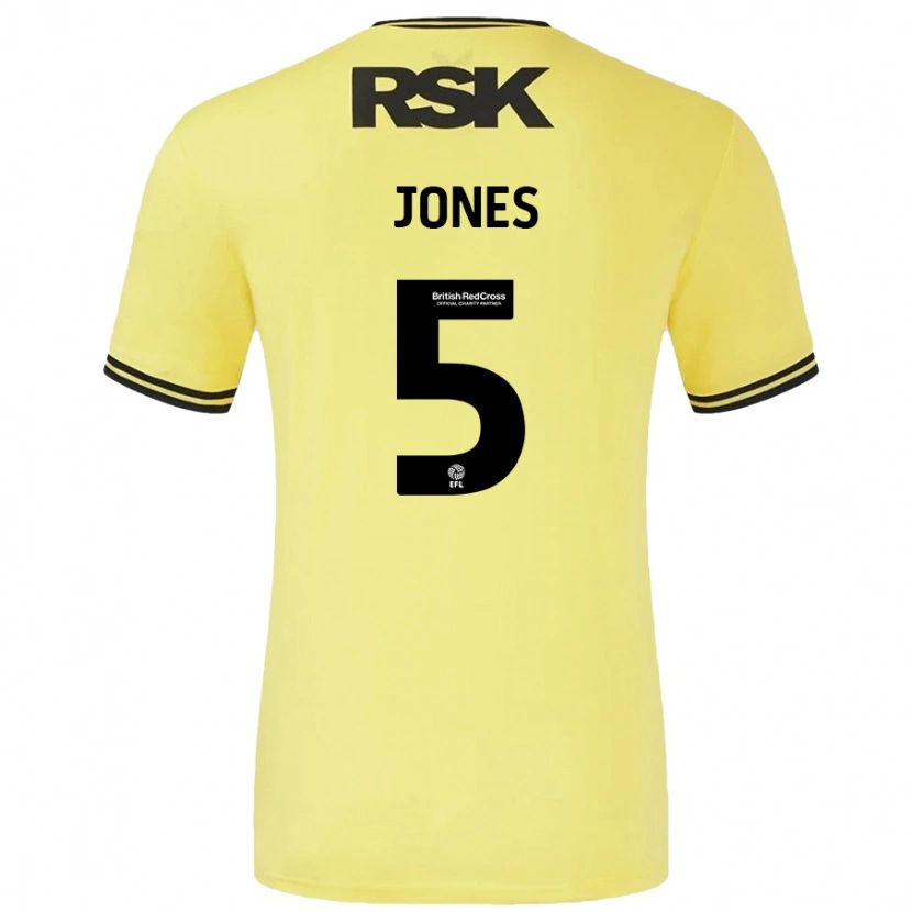 Danxen Uomo Maglia Lloyd Jones #5 Giallo Nero Kit Gara Away 2024/25 Maglietta