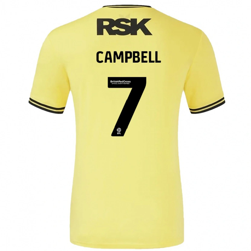Danxen Uomo Maglia Tyreece Campbell #7 Giallo Nero Kit Gara Away 2024/25 Maglietta