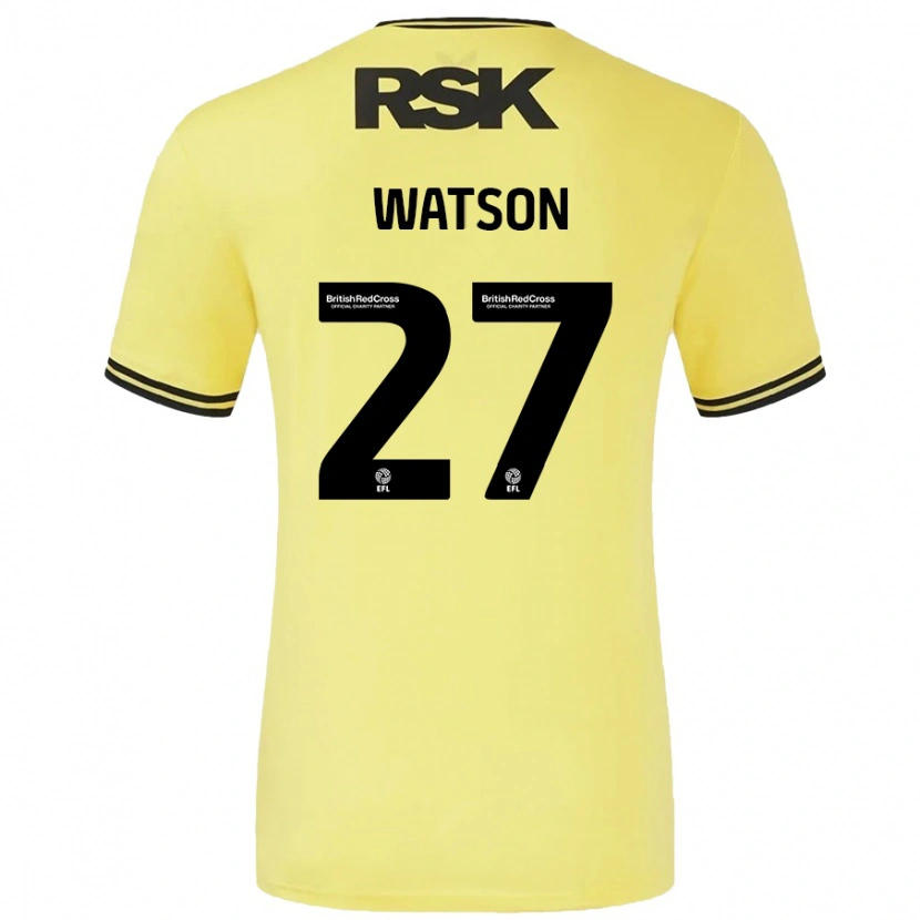 Danxen Uomo Maglia Tennai Watson #27 Giallo Nero Kit Gara Away 2024/25 Maglietta