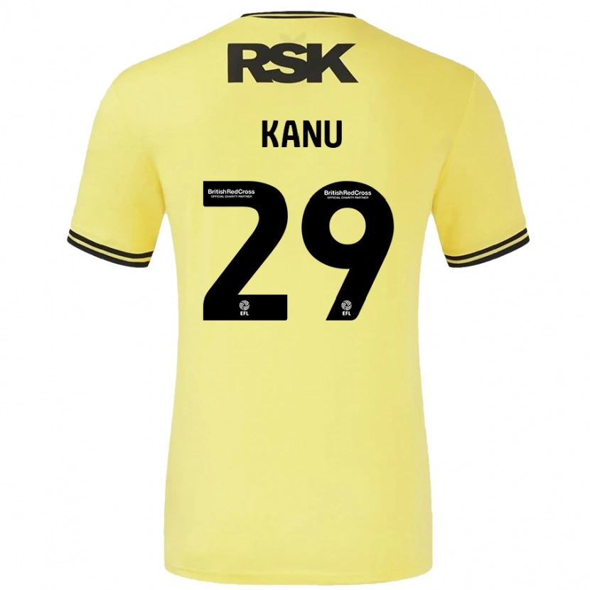 Danxen Uomo Maglia Daniel Kanu #29 Giallo Nero Kit Gara Away 2024/25 Maglietta