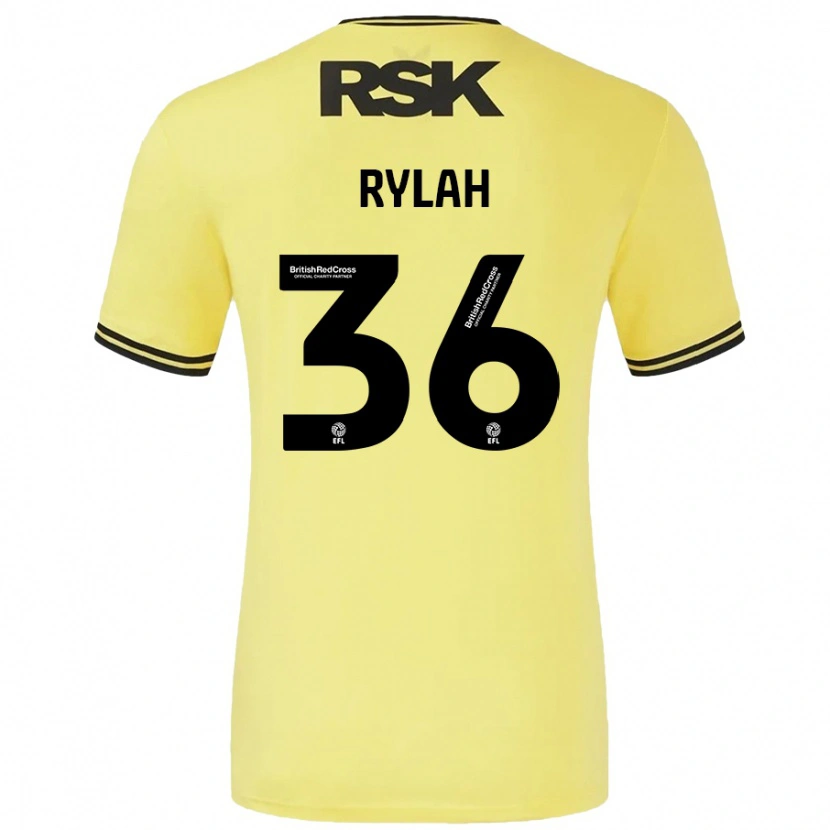 Danxen Uomo Maglia Henry Rylah #36 Giallo Nero Kit Gara Away 2024/25 Maglietta