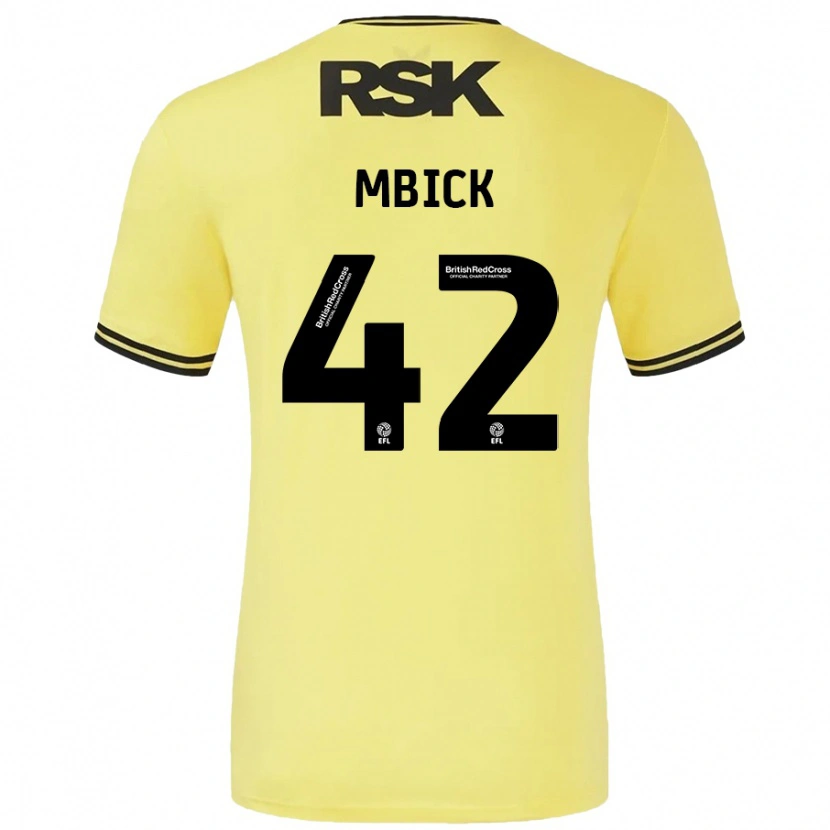 Danxen Uomo Maglia Micah Mbick #42 Giallo Nero Kit Gara Away 2024/25 Maglietta