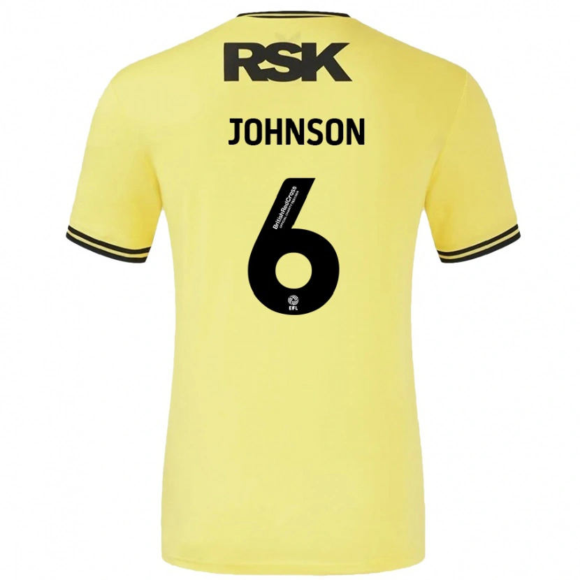 Danxen Uomo Maglia Melissa Johnson #6 Giallo Nero Kit Gara Away 2024/25 Maglietta