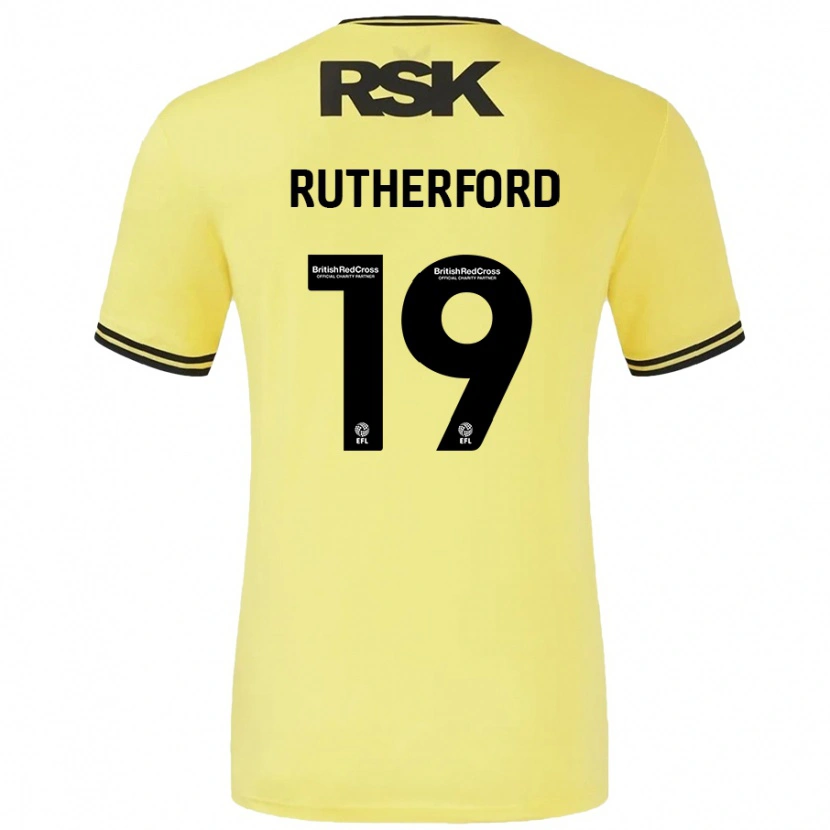Danxen Uomo Maglia Ella Rutherford #19 Giallo Nero Kit Gara Away 2024/25 Maglietta