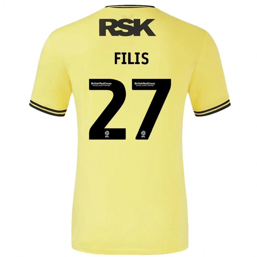 Danxen Uomo Maglia Melisa Filis #27 Giallo Nero Kit Gara Away 2024/25 Maglietta