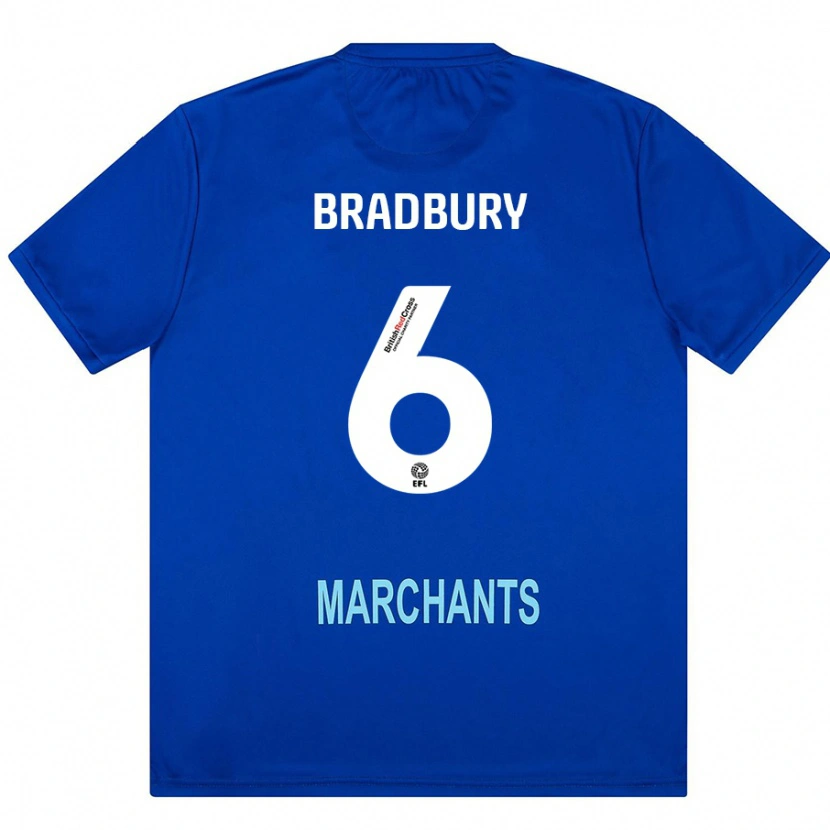 Danxen Uomo Maglia Tom Bradbury #6 Verde Kit Gara Away 2024/25 Maglietta