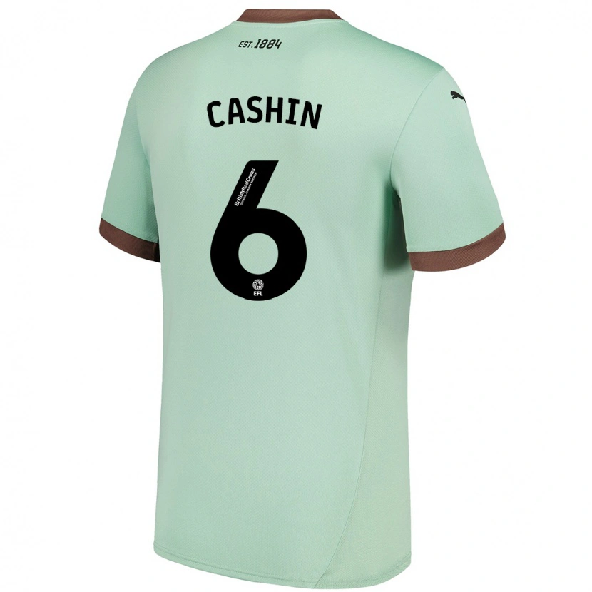 Danxen Uomo Maglia Eiran Cashin #6 Verde Pallido Kit Gara Away 2024/25 Maglietta