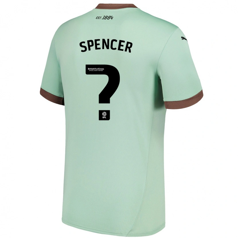 Danxen Uomo Maglia Morten Spencer #0 Verde Pallido Kit Gara Away 2024/25 Maglietta