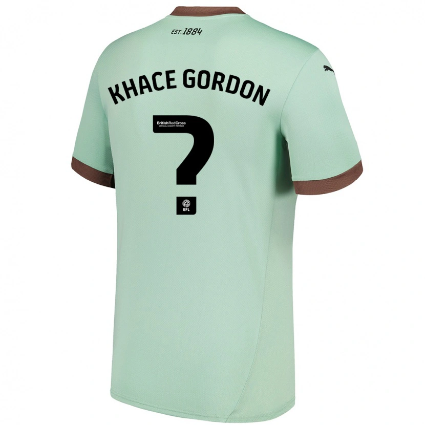 Danxen Uomo Maglia Khace Gordon #0 Verde Pallido Kit Gara Away 2024/25 Maglietta