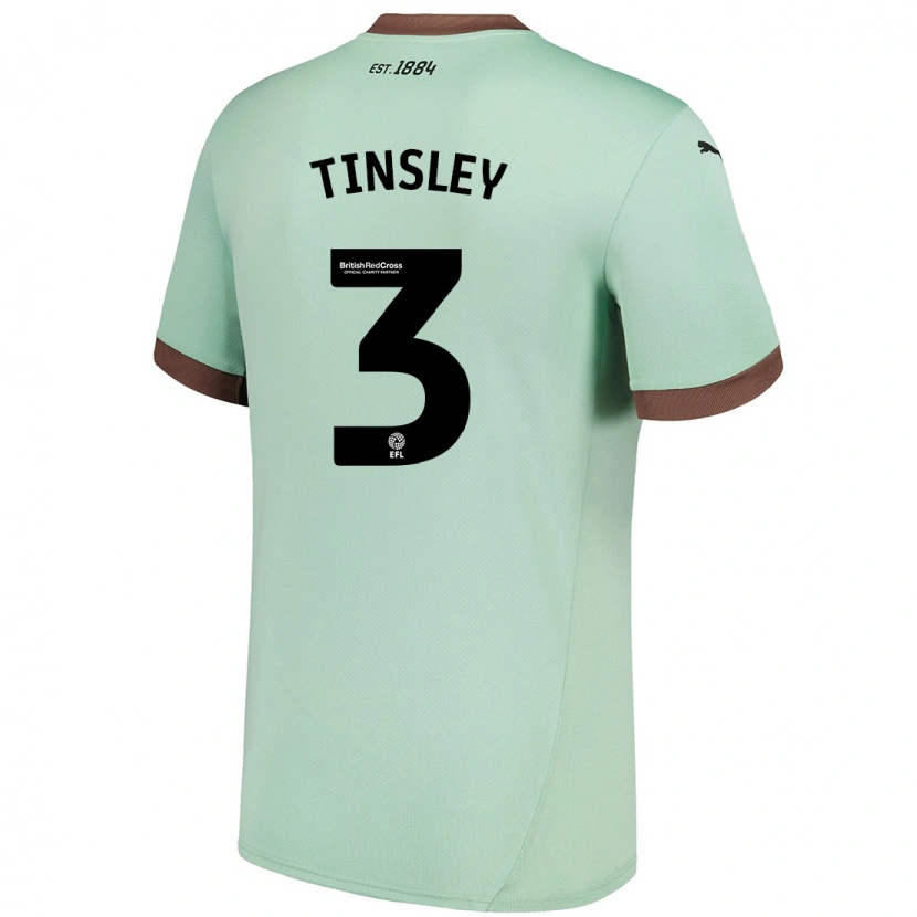 Danxen Uomo Maglia Megan Tinsley #3 Verde Pallido Kit Gara Away 2024/25 Maglietta