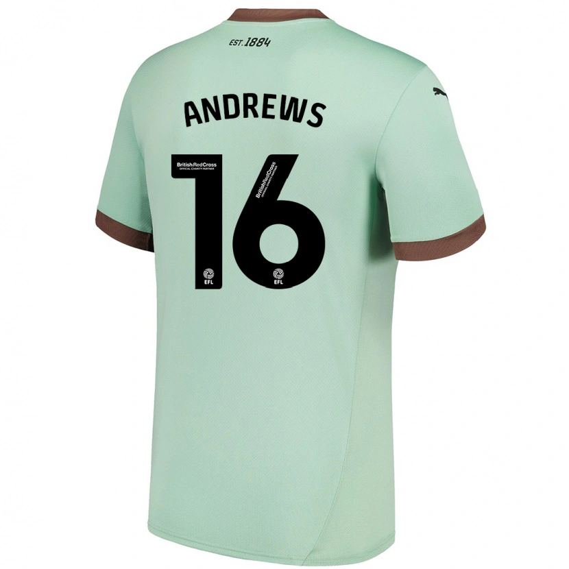 Danxen Uomo Maglia Marli Rhodes-Andrews #16 Verde Pallido Kit Gara Away 2024/25 Maglietta