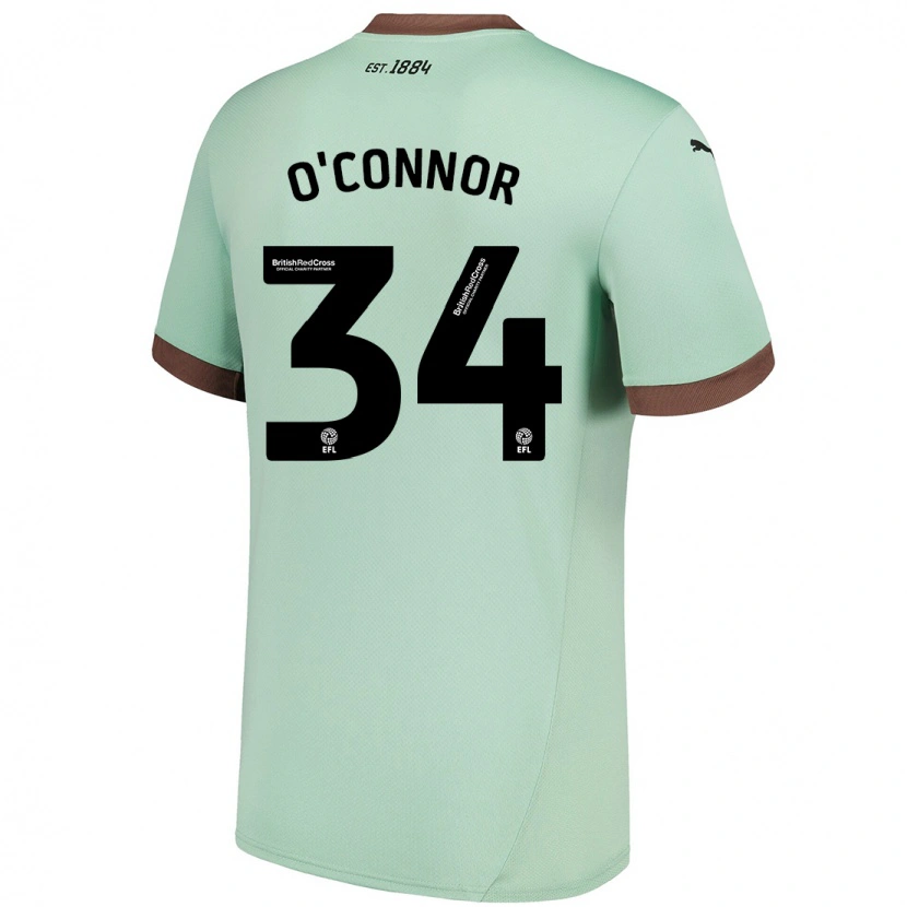 Danxen Uomo Maglia Dolcie O'connor #34 Verde Pallido Kit Gara Away 2024/25 Maglietta