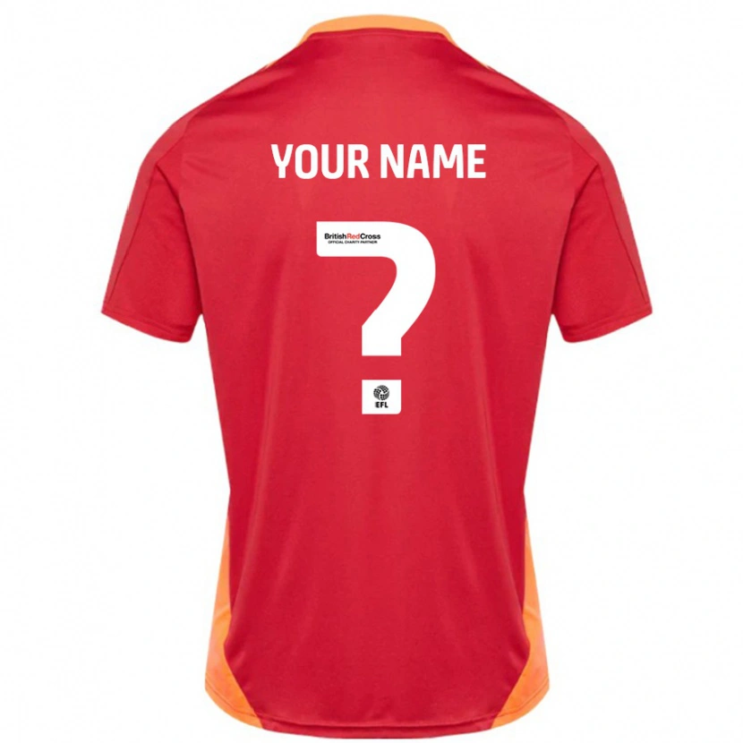 Danxen Uomo Maglia Il Tuo Nome #0 Blu Bianco Sporco Kit Gara Away 2024/25 Maglietta