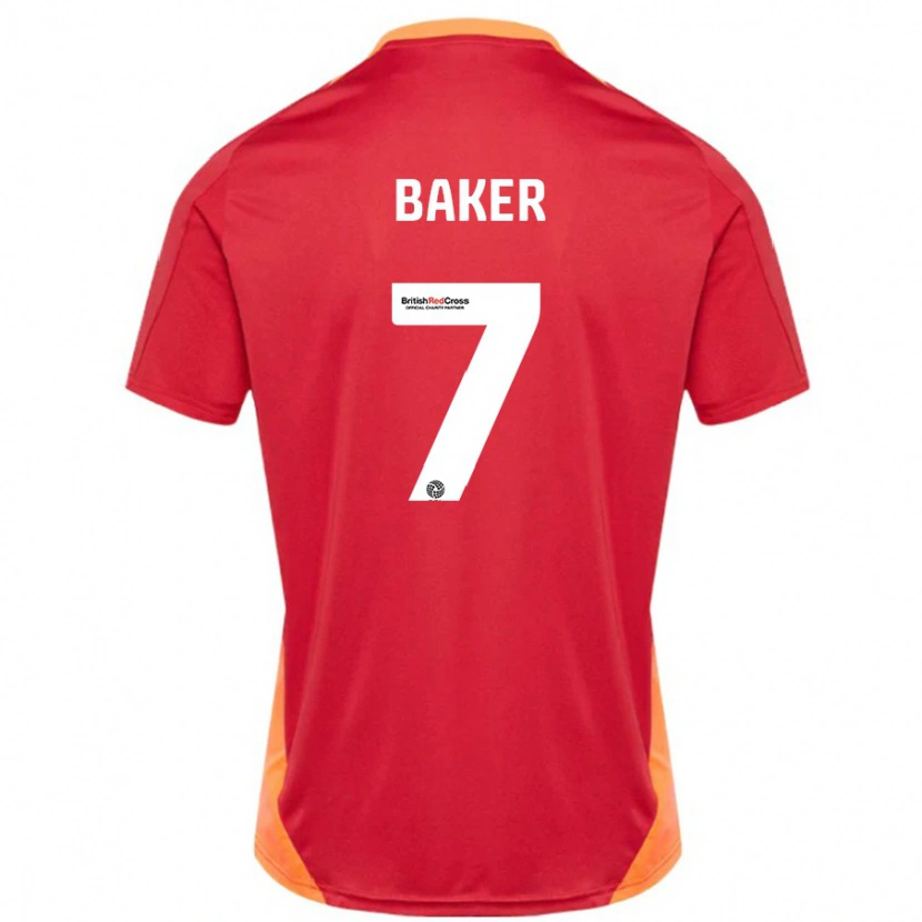 Danxen Uomo Maglia Phoebe Baker #7 Blu Bianco Sporco Kit Gara Away 2024/25 Maglietta